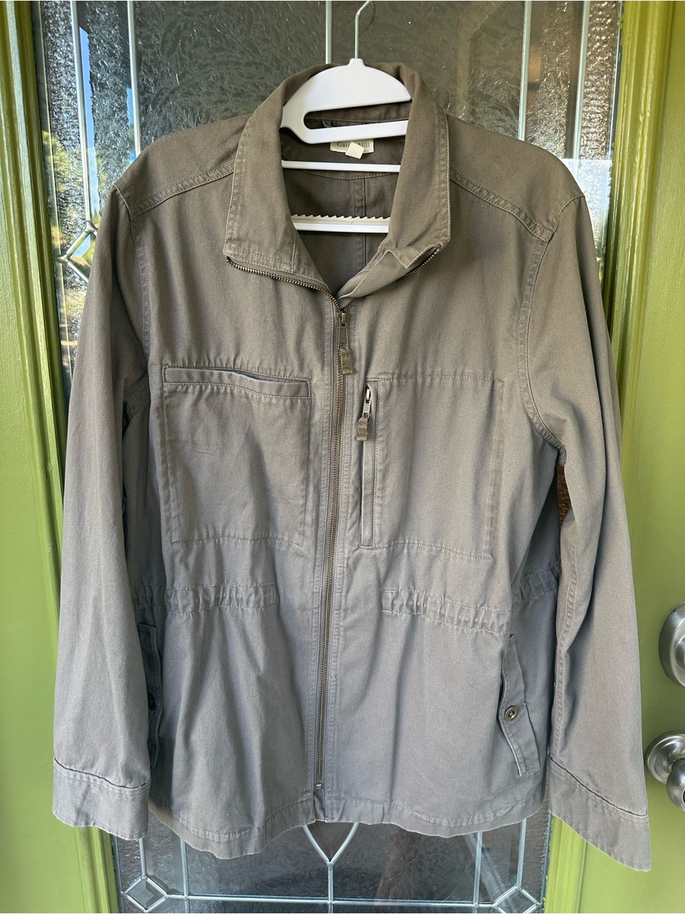 Garnet Hill Women’s Gray Solid Zip Jacket Pockets Short Long Sleeve Size 16